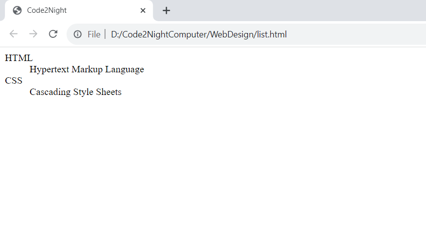 lists in HTML | Code2night.com